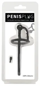 Urethral Toy Penisplug 05375350000 — stainless insert, silicone hollow penis plug, length 12.7 cm, insertion depth 10.6 cm, Ø 0.6 cm