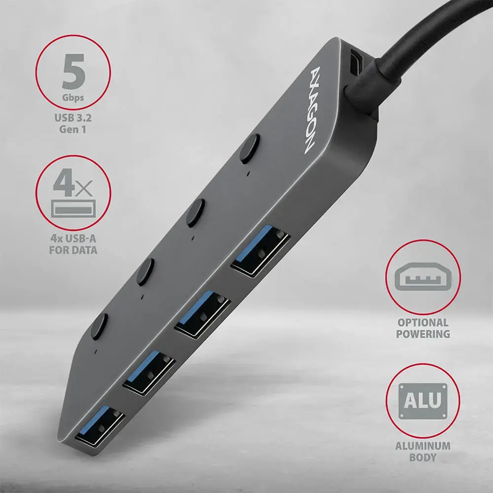 Axagon HUE-MSA USB-A Switch Hub Photo 2