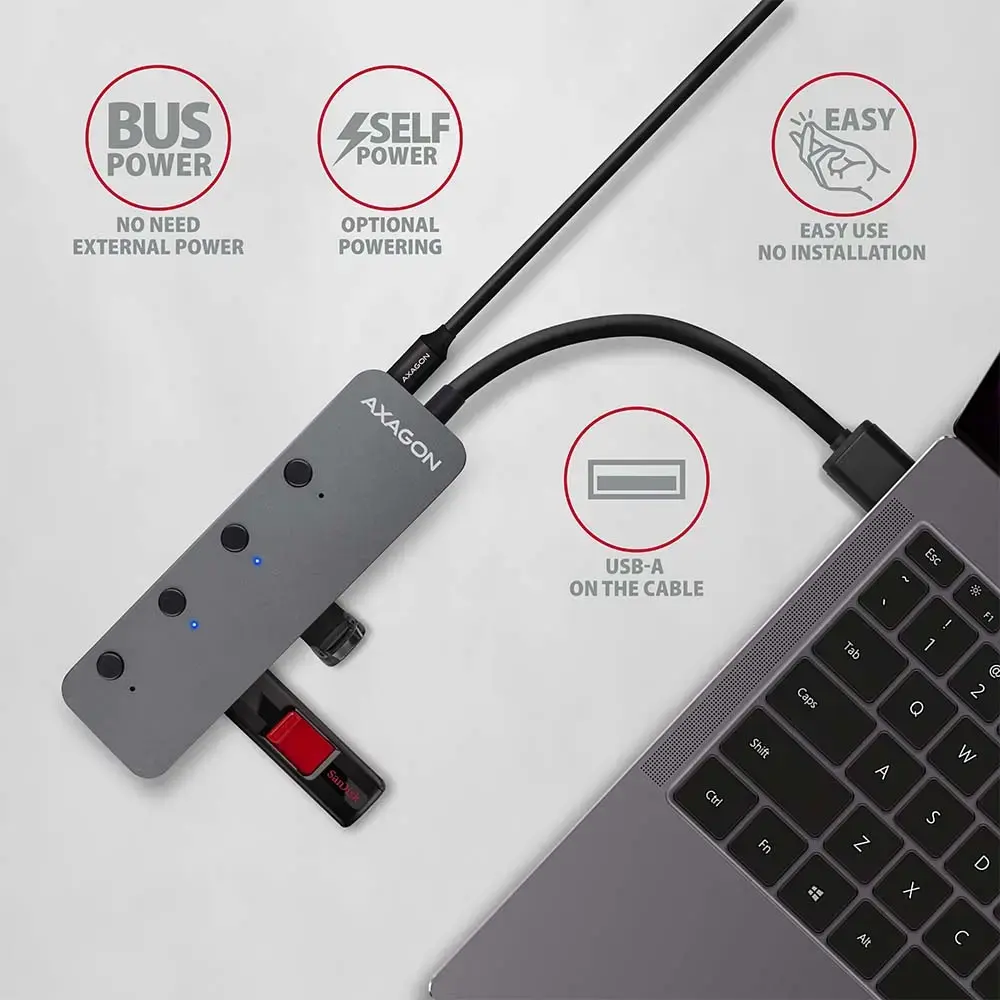 Axagon HUE-MSA USB-A Switch Hub Photo 4