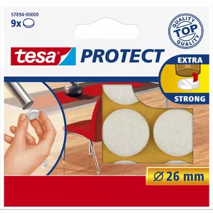 TESA Protect spilventiņi mēbeļu kājām grīdas aizsardzībai 9 pcs Apaļš