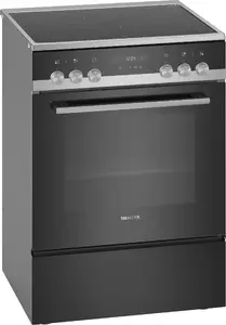 Siemens iQ500 HK9S5A240 Freestanding Electric Cooker with Ceramic Hob, 4 Cooking Zones, 66 L Oven Capacity, Digital Timer, Black
