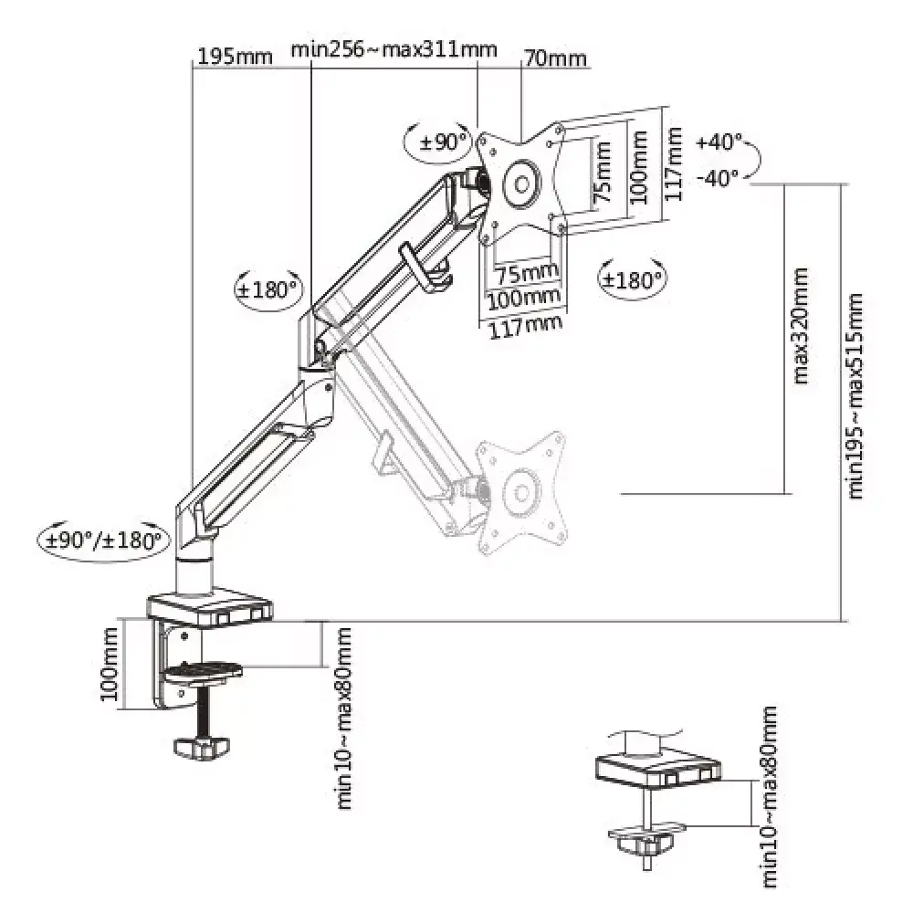 TECHLY ICA-LCD 3712 monitor mount for 32" Photo 3