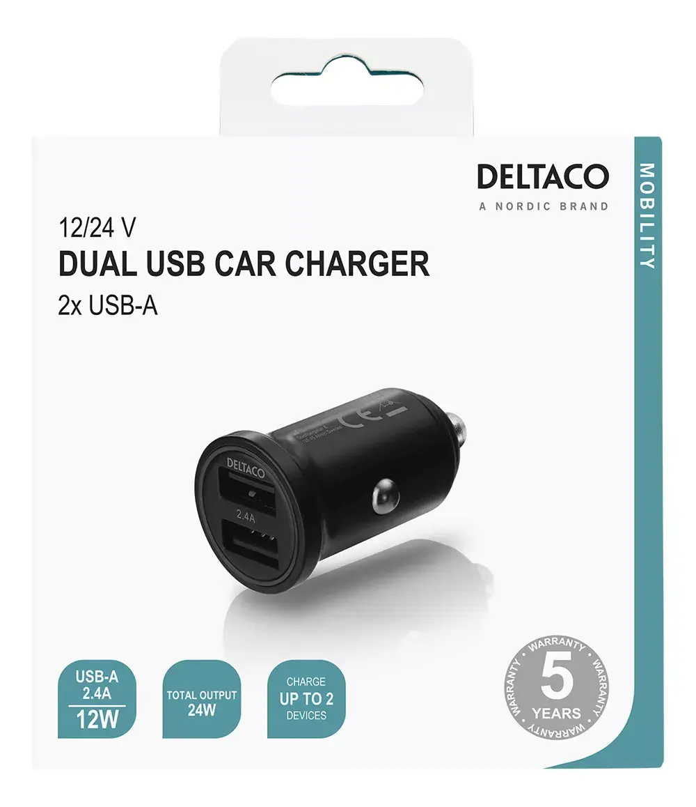 Auto lādētājs Deltaco USB-CAR127 Photo 3