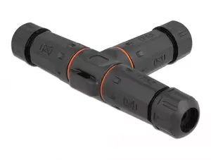 Electric wire connector DELOCK 86919 — straight connector, 85–260 V, black, 25 × 114 mm