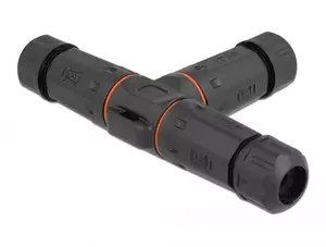 Electric wire connector DELOCK 86918, straight, 85–260 V, black, 25×114 mm