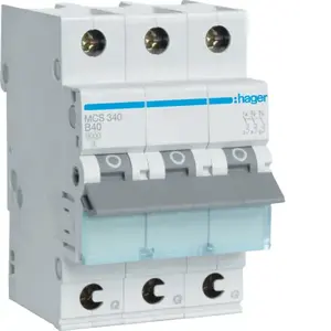 Автоматический выключатель Hager MCS340, 3 полюса, тип C, 40А