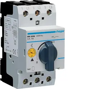 Hager MM508N 3-Pole Motor Circuit Breaker 2.4-4A 1.5kW