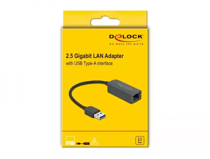 Adapter USB Type-A male to 2.5 Gigabit LAN DeLOCK Photo 2