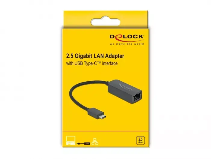 Adapteris USB Type-C male uz 2.5 Gigabit LAN DeLOCK 66645 Photo 2