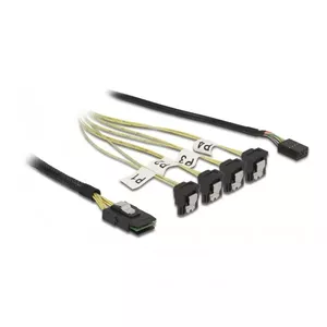 Mini SAS SFF-8087 uz 4x SATA 7 Pin leņķa kabelis 0.5m DeLOCK 85683