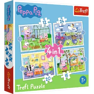 Puzle TREFL Peppa Pig Holiday recollection 12 daļas — 285×205 mm, 4+