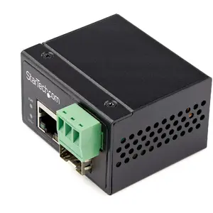 Промышленный медиаконвертер волокно→Ethernet StarTech IMC100MSFP — 100 Мбит/с SFP → RJ45/Cat6, одномод/многомод, 12–56 В DC, IP30
