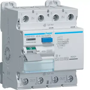 Устройство защитного отключения Hager CDB640D 4-полюсное 40А тип B+