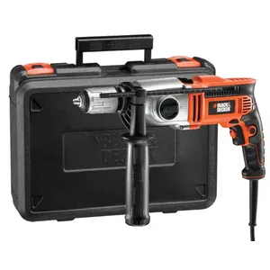 Электродрель Black & Decker KR1102K, 1100 Вт, безключевой патрон, 3200 об/мин, 2 передачи, 74 Н·м, кабель 4 м, кейс