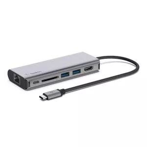 Belkin AVC008BTSGY dokstacija USB 3.2 Gen 1 (3.1 Gen 1) Type-C Melns, Pelēks