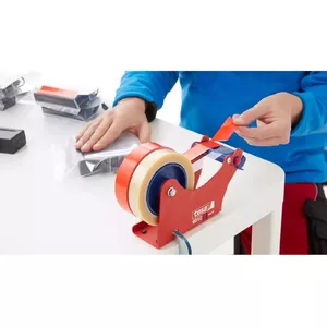 Līmplēve PVC Tesa 62204 — sarkana, 66 m × 50 mm, 0.063 mm biezums, iepakošanai un saišķošanai
