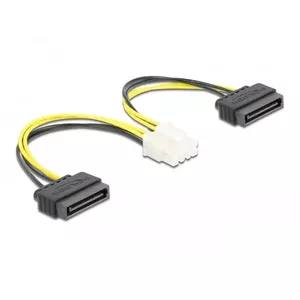 Power cable DeLOCK 83020 2 x 15 pin SATA to 8 pin EPS 15 cm