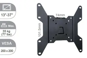 VivoLink VLMW1337 Wall TV Mount for 13 to 37 Inch Screens with 35 kg Capacity and VESA up to 200x200 mm in Black