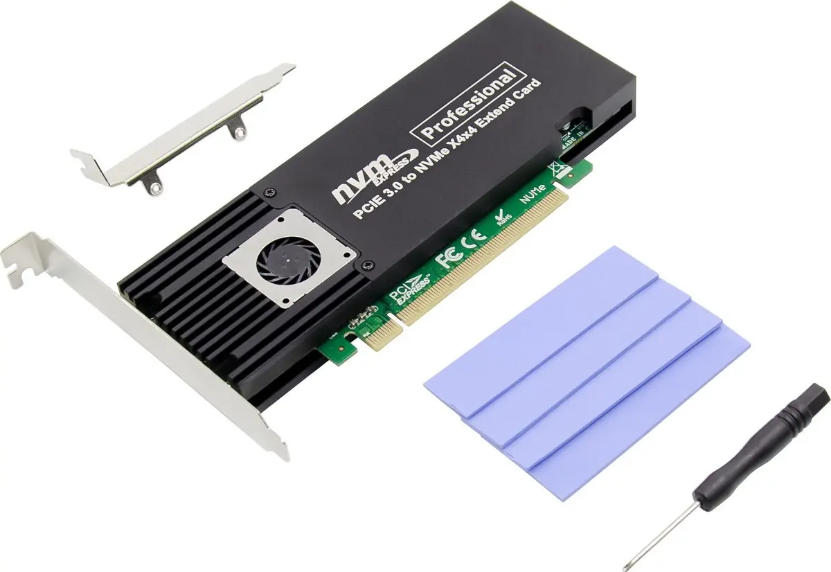 PCIe X16 to X4*4 M.2 M Key SSD adapter ProXtend Photo 3