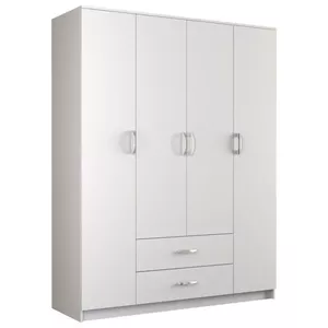 Шкаф Topeshop ROMANA 160 BIEL KPLB 11 полок 4 двери Белый