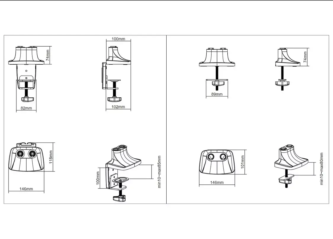 Настольный крепеж с газовым пружинным механизмом Dual Black Multibrackets M Photo 17
