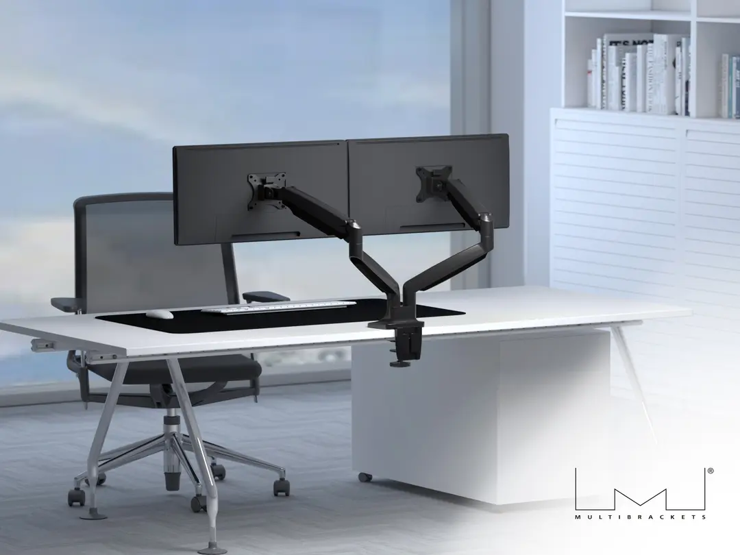 Multibrackets M Deskmount Gas Spring Dual Black Monitor Arm Photo 20