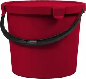 Spainis ar vāku plast team Pflückeimer 10 l, sarkans, PPR korpuss, PPH rokturis, 290×290×238 mm