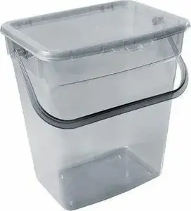 plast team Waschmittelbox 6 L, grey-transparent PPR container, 250×175×254 mm