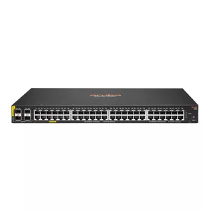 Коммутатор HP Enterprise Aruba 6100 48G Class4 PoE 4SFP+ 370W управляемый L3 48x Gigabit (10/100/1000) 1U черный