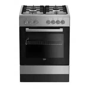 Beko FSE62120DX кухонная плита Отдельностоящая плита для готовки Газовый Черный, Серый A