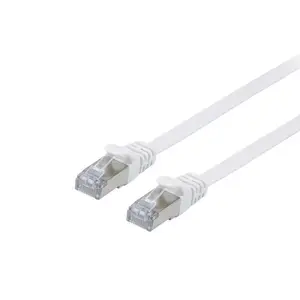 Cat.6A U/FTP Flat Patch Cable Equip 0.5m White