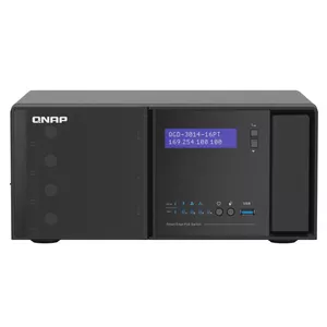 Pārvaldāms Gigabit PoE slēdzis QNAP QGD-3014-16PT-8G — 14x RJ-45 Gigabit, PoE (802.3af/at), 32 Gbit/s, skapja montāža, 8 GB