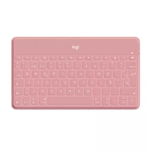 Wireless Bluetooth Keyboard Logitech Keys‑To‑Go — Spanish layout, Pink, 1.7 cm key pitch, 1.2 mm travel, Built‑in LiPo battery
