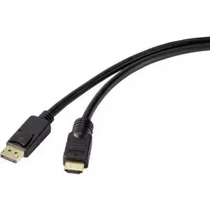 DisplayPort to HDMI cable Renkforce RF-4596876, 20 m length, gold-plated connectors