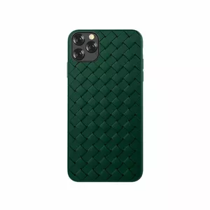 Protective soft case Devia for iPhone 11 Pro Max with woven pattern design, green