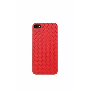 Phone soft case Devia for iPhone SE2 in red with woven pattern