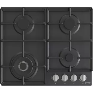 Gorenje Plīts GW641EXB Gāzes plīts, Degļu/gatavošanas zonu skaits 4, Mehāniskā, Melna