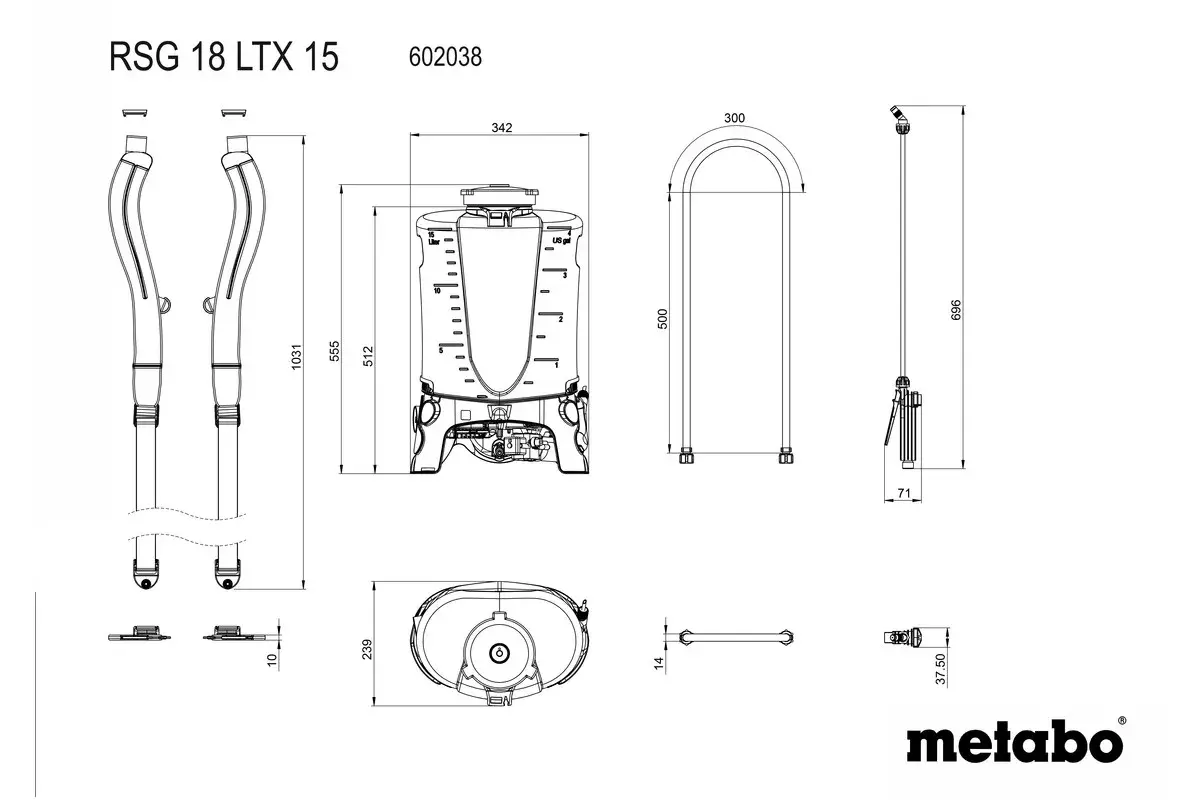 Mugurs smidzinātājs Metabo RSG 18 LTX 15 Photo 2