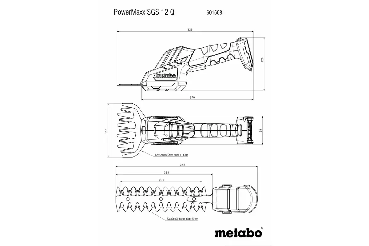 Bezvadu zāles šķēres Metabo POWERMAXX SGS 12 Q Photo 4