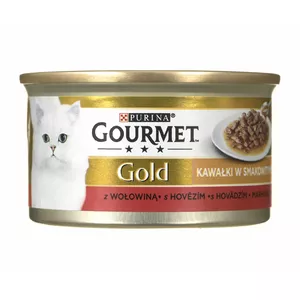 Влажный корм для кошек Purina Nestlé GOURMET Gold Sauce Delight Говядина 85 г, для взрослых, в банке
