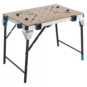 Portable workbench Wolfcraft MASTER work 1600 — aluminium/MDF/steel, 1110×765×863 mm