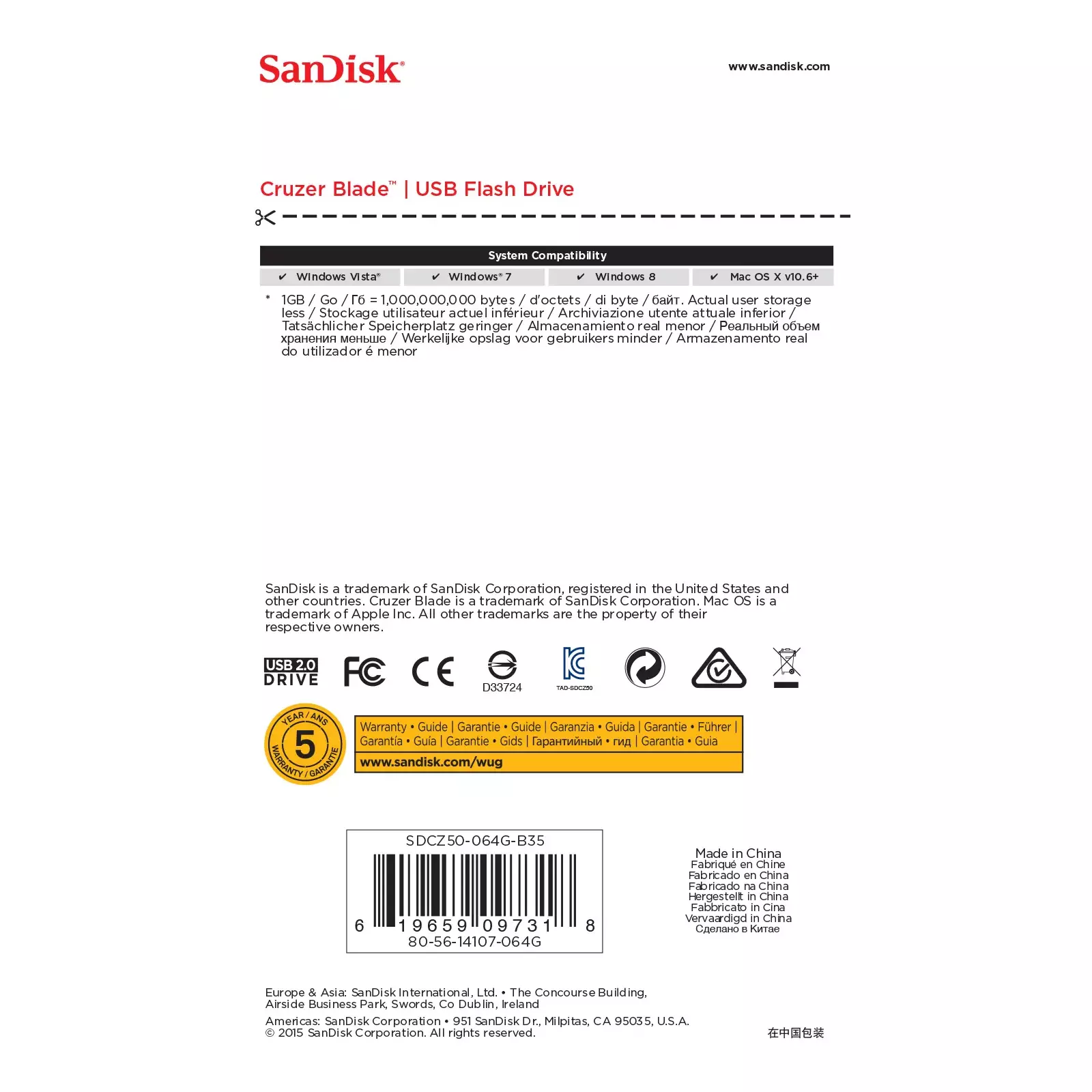 SANDISK SDCZ50-064G-B35 Photo 5