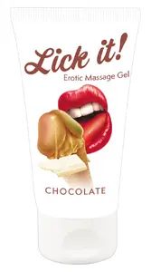 Massage oil Lick-it Chocolate 50 ml — flavored, water-based vegan massage oil for skin contact