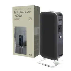 Mill AB-H1000DN elektriskais eļļas sildītājs grīdas melns 1000W 3 jaudas līmeņi (400/600/1000W)
