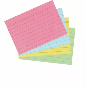 Карточки индексные Herlitz 10836245 Синие Зеленые Розовые Желтые
