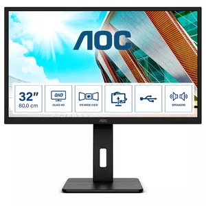 AOC P2 Q32P2 monitori 80 cm (31.5") 2560 x 1440 pikseļi 2K Ultra HD LED Melns