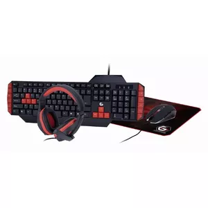 Gaming keyboard GEMBIRD GGS-UMG4-02 104-key full-size USB QWERTY US English with mouse, black