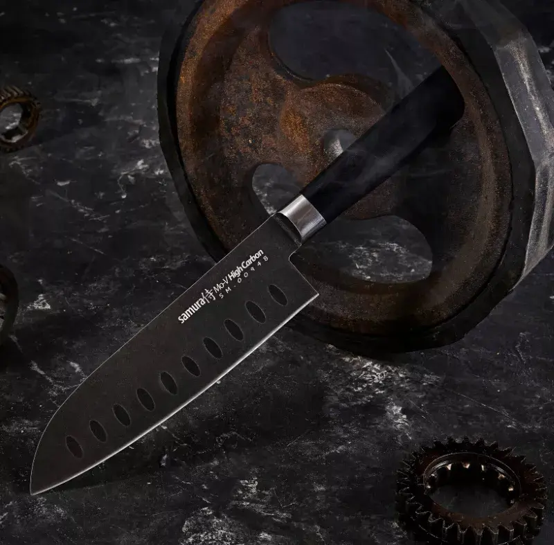 Samura MO-V Stonewash Santoku nazis Photo 11