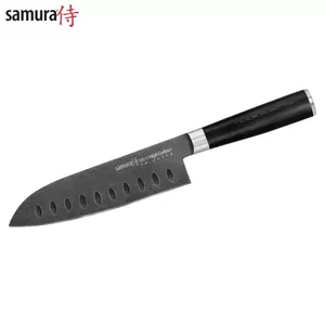 Samura MO-V Stonewash Santoku nazis ar rievojumu 180 mm japāņu tērauds AUS-8 59 HRC