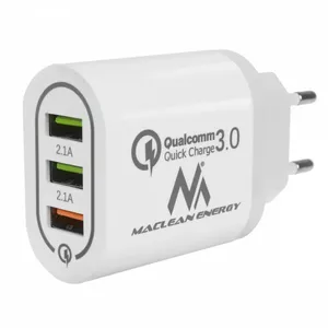 Wall charger MACLEAN MCE479W — 3‑port USB quick charger, 18W total output